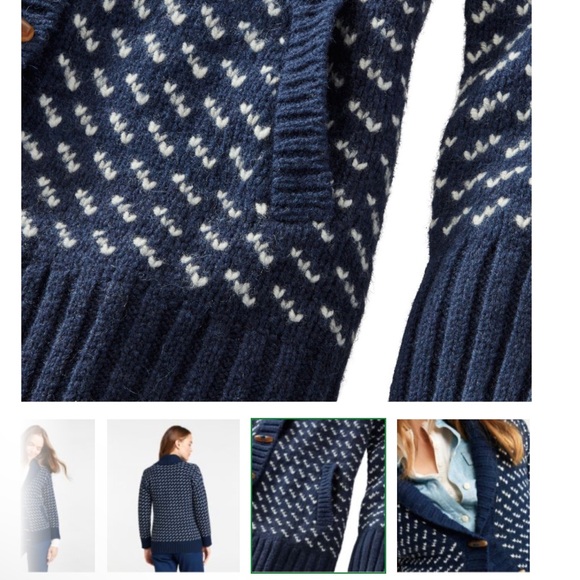 LLBean Ragg Wool Cardigan Sweater size Medium EUC - Picture 3 of 6